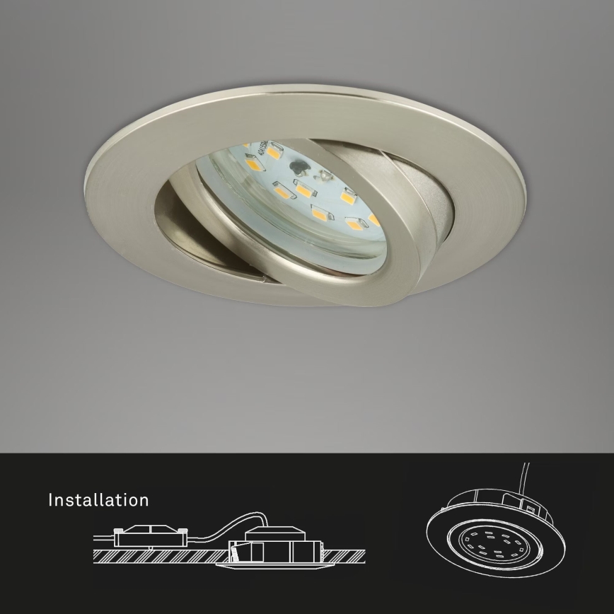 Briloner 7232-032 - KOMPLEKTAS 3 vnt. reguliuojami LED vonios įleidžiami šviestuvai ATTACH LED/5,5W/230V IP23