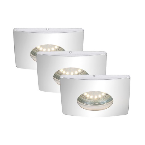 Briloner 7239-038 - KOMPLEKTAS 3x LED įleidžiamas lubinis vonios šviestuvas ATTACH 1xGU10/4W/230V IP44
