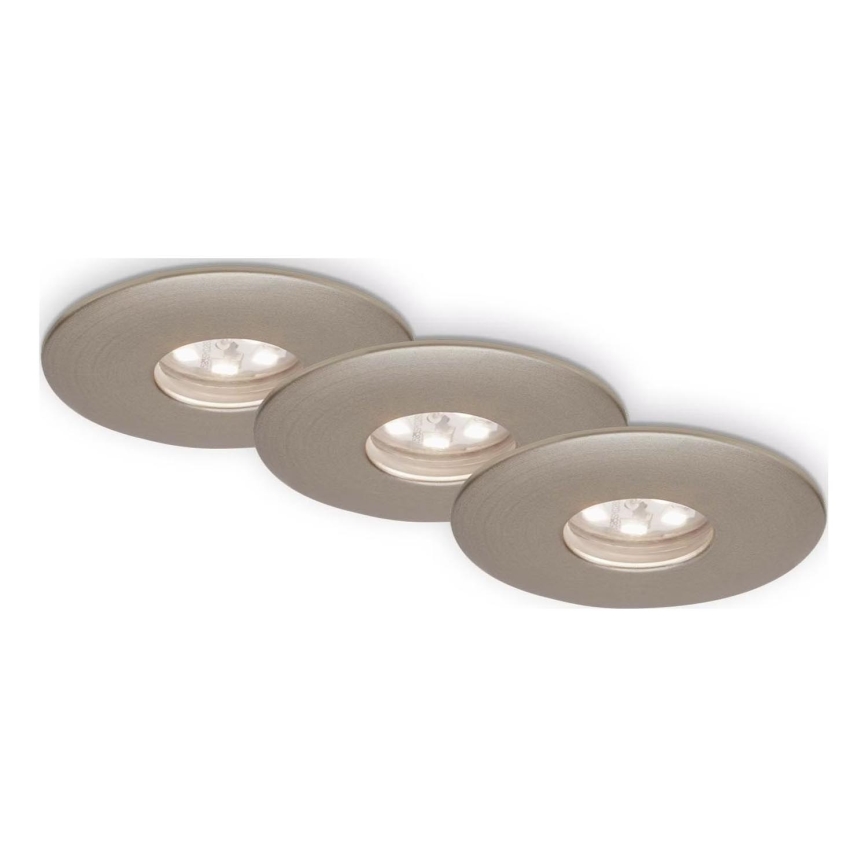 Briloner 7240-032 - KOMPLEKTAS 3x LED įleidžiamas lubinis vonios šviestuvas ATTACH LED/1,8W/230V IP44 matinis chromas