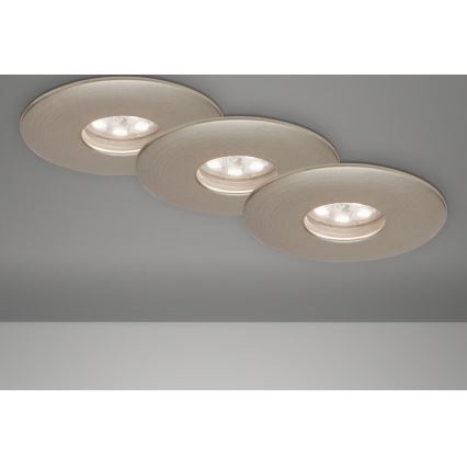 Briloner 7240-032 - KOMPLEKTAS 3x LED įleidžiamas lubinis vonios šviestuvas ATTACH LED/1,8W/230V IP44 matinis chromas