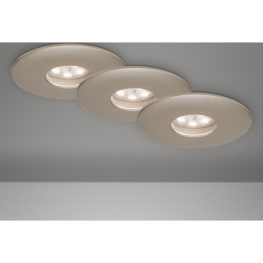 Briloner 7240-032 - KOMPLEKTAS 3x LED įleidžiamas lubinis vonios šviestuvas ATTACH LED/1,8W/230V IP44 matinis chromas