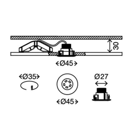 Briloner 7240-038 - RINKINYS 3x LED Vonios įleidžiamas šviestuvas ATTACH LED/1,8W/230V IP44