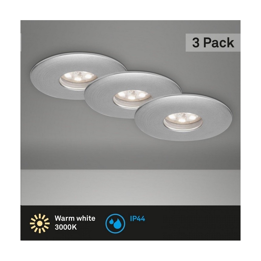 Briloner 7240-039 - KOMPLEKTAS 3x LED įleidžiamas lubinis vonios šviestuvas LED/1,8W/230V IP44