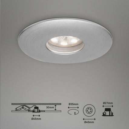 Briloner 7240-039 - KOMPLEKTAS 3x LED įleidžiamas lubinis vonios šviestuvas LED/1,8W/230V IP44