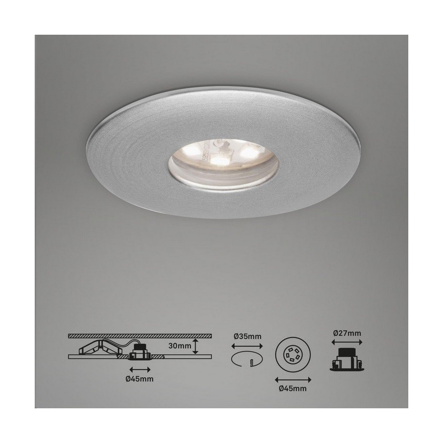 Briloner 7240-039 - KOMPLEKTAS 3x LED įleidžiamas lubinis vonios šviestuvas LED/1,8W/230V IP44