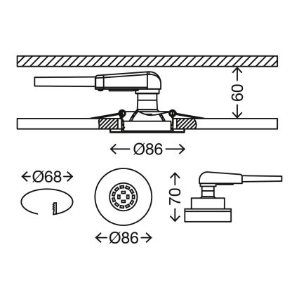 Briloner 7277-039 - KOMPLEKTAS 3x LED Reguliuojamas vonios įleidžiamas šviestuvas 1xGU10/5W/230V IP23