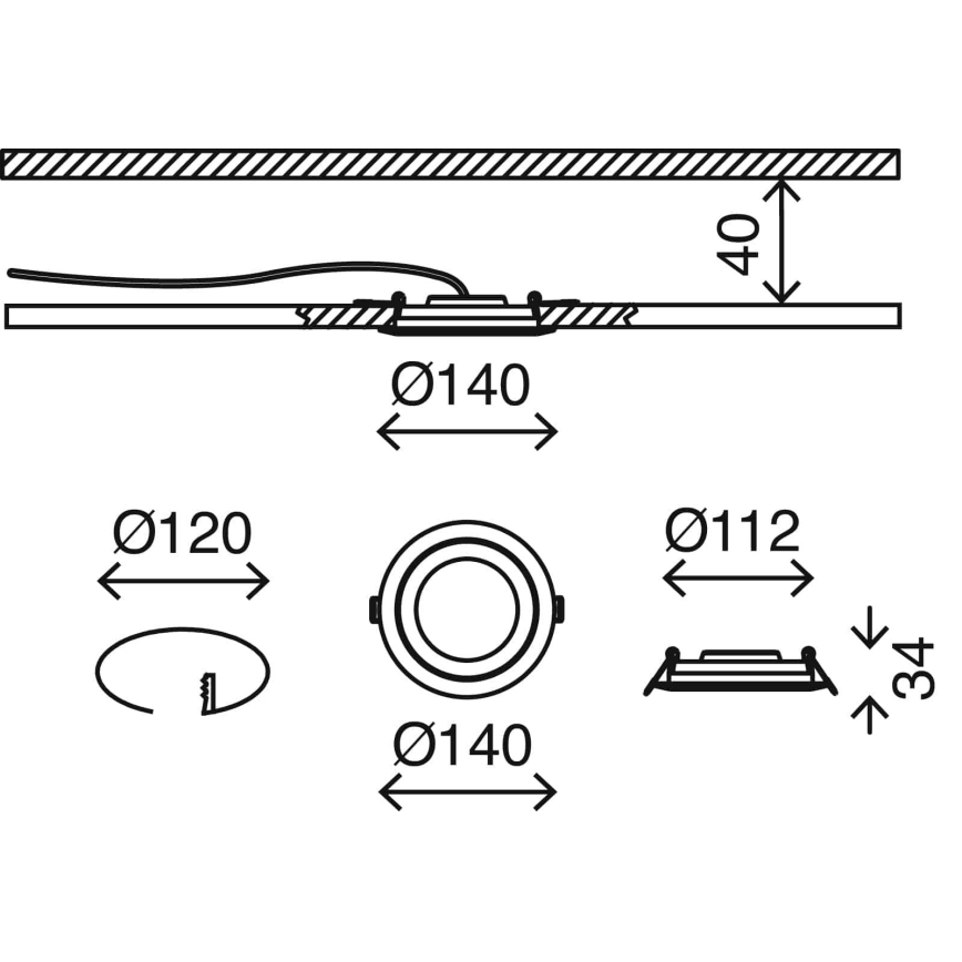 Briloner 7285-016 - LED vonios įleidžiamas šviestuvas LED/6,4W/230V IP23
