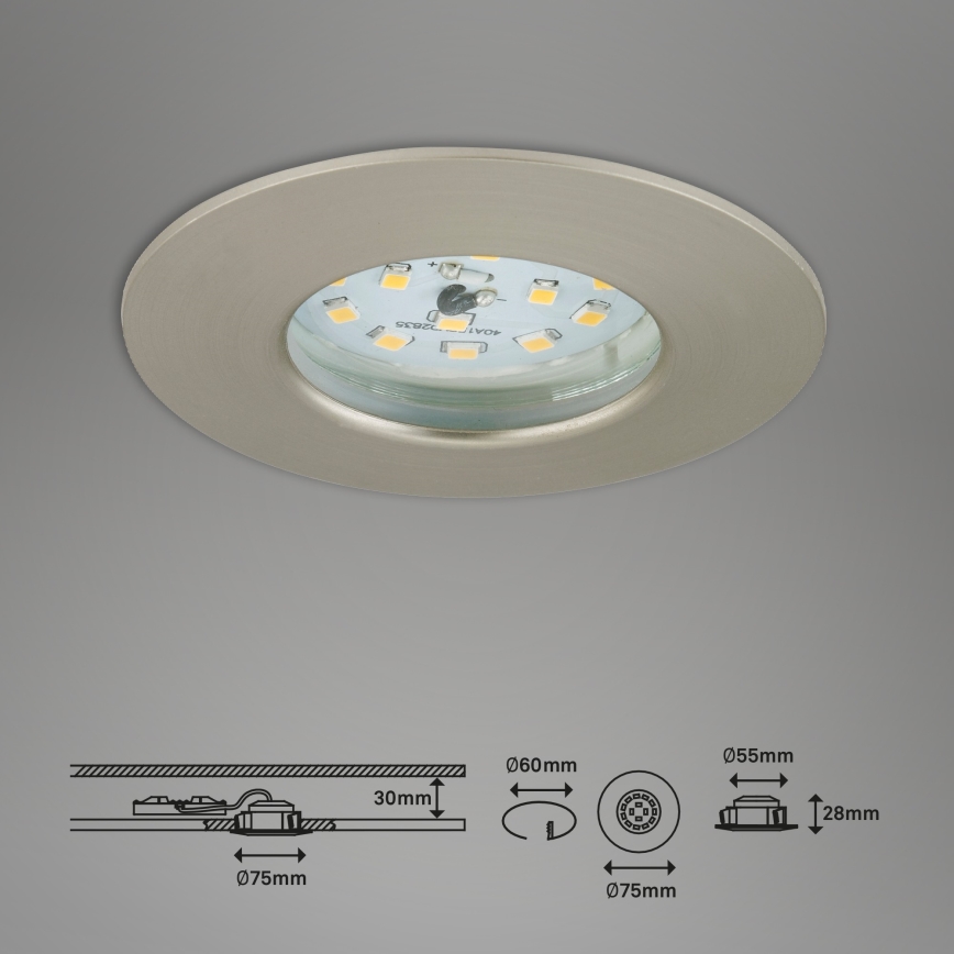 Briloner 7295-012 - LED Reguliuojamas vonios įžeidžiamas šviestuvas ATTACH LED/6,5W/230V IP44