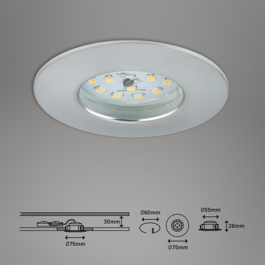 Briloner 7295-019 - LED Reguliuojamas vonios įleidžiamas šviestuvas ATTACH LED/6,5W/230V IP44