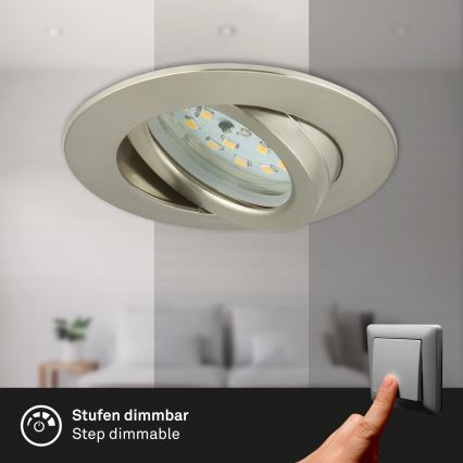 Briloner 7296-012 - LED Reguliuojamas vonios įleidžiamas šviestuvas ATTACH LED/6,5W/230V IP23 matinis chromas