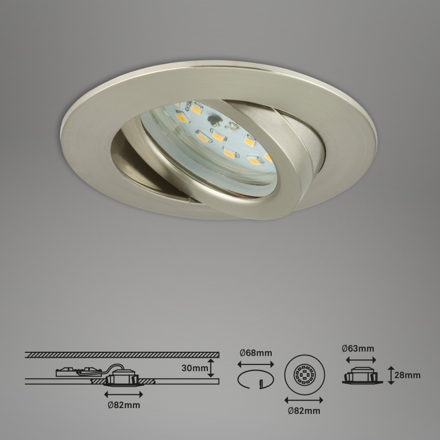Briloner 7296-012 - LED Reguliuojamas vonios įleidžiamas šviestuvas ATTACH LED/6,5W/230V IP23 matinis chromas