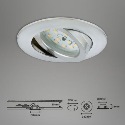 Briloner 7296-019 - LED Reguliuojamas vonios įleidžiamas šviestuvas LED/6,5W/230V IP23