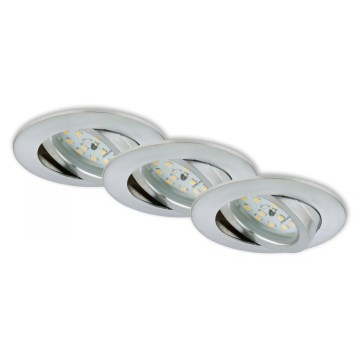 Briloner 7296-039 - Rinkinys 3 vnt. reguliuojamų LED vonios įleidžiamų šviestuvų 1xLED/6,5W/230V 3000K IP23 matinis chromas