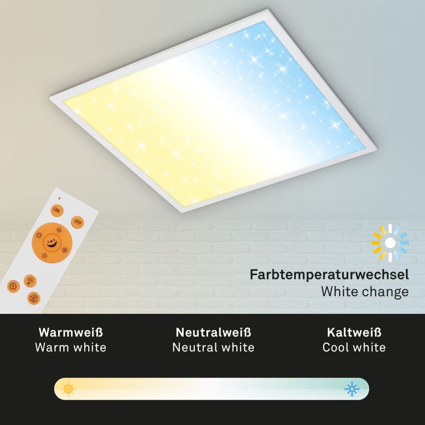 Briloner 7303-016 - LED Pritemdomas lubinis šviestuvas STARRY SKY LED/36W/230V 3000-6000K + nuotolinio valdymo pultas