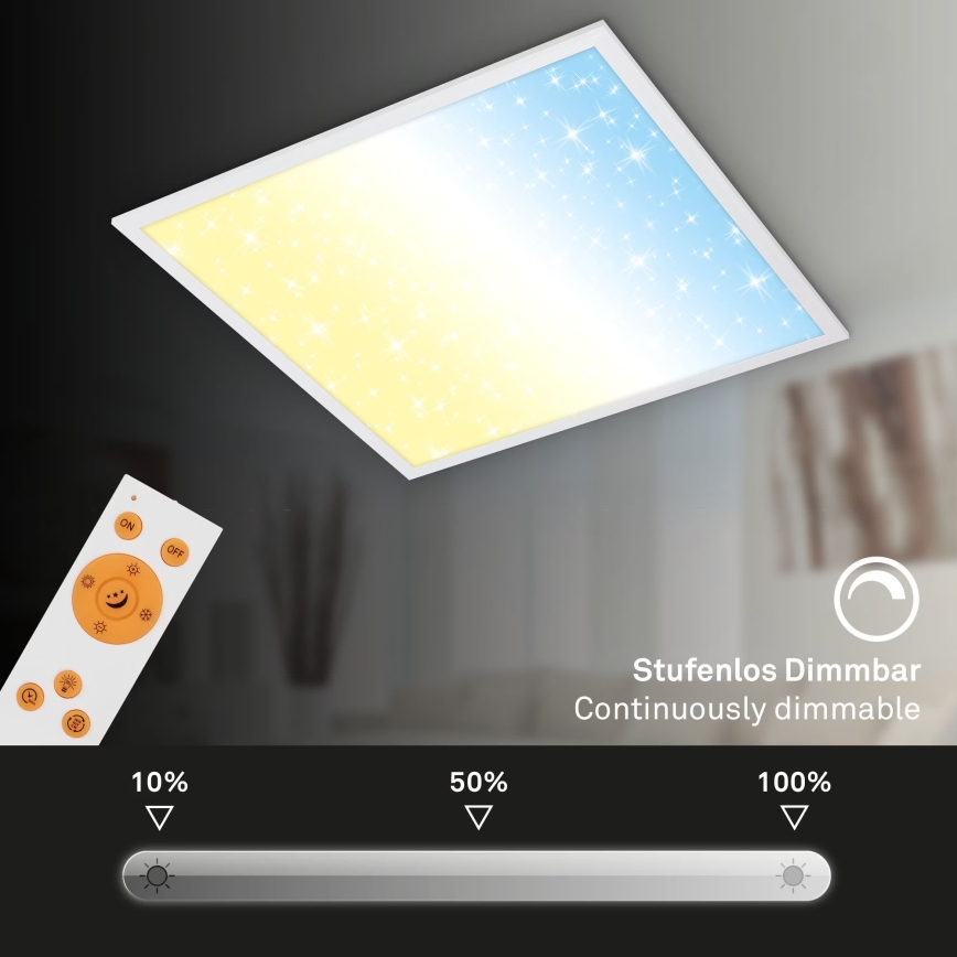 Briloner 7303-016 - LED Pritemdomas lubinis šviestuvas STARRY SKY LED/36W/230V 3000-6000K + nuotolinio valdymo pultas