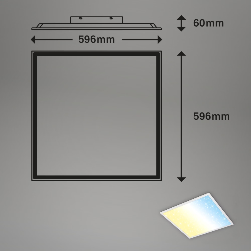 Briloner 7303-016 - LED Pritemdomas lubinis šviestuvas STARRY SKY LED/36W/230V 3000-6000K + nuotolinio valdymo pultas