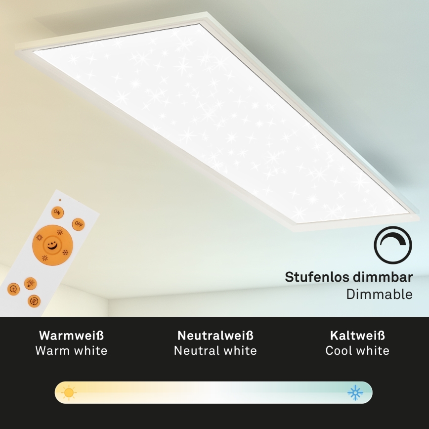 Briloner 7304-016 - LED Pritemdomas lubinis šviestuvas STARRY SKY LED/36W/230V 3000-6000K + nuotolinio valdymo pultas