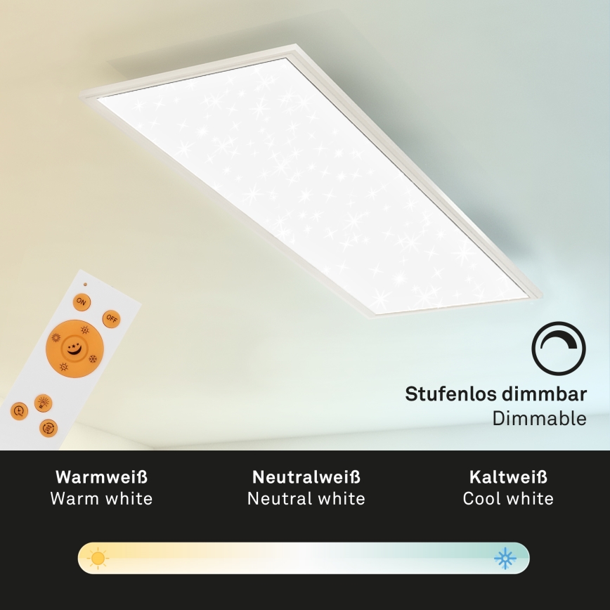 Briloner 7308-016 - LED Pritemdomas lubinis šviestuvas STARRY SKY LED/24W/230V 3000-6000K + nuotolinio valdymo pultas