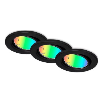 Briloner 7373-035 - KOMPLEKTAS 3x LED RGB Pritemdomas įleidžiamas lubinis šviestuvas LED/4,9W/230V Wi-Fi Tuya + nuotolinio valdymo pultas
