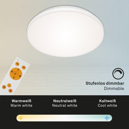Briloner 7377-016 - LED Pritemdomas lubinis šviestuvas LED/12W/230V 3000-6500K + nuotolinio valdymo pultas