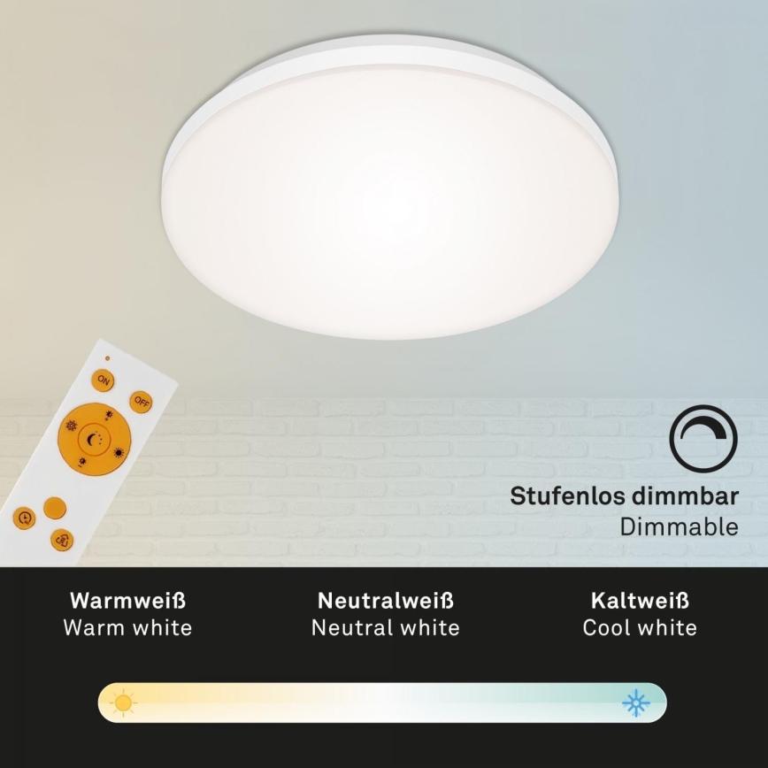 Briloner 7377-016 - LED Pritemdomas lubinis šviestuvas LED/12W/230V 3000-6500K + nuotolinio valdymo pultas