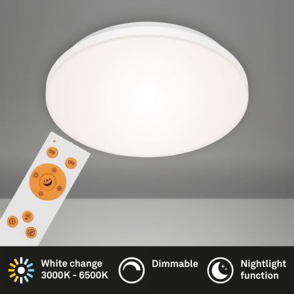 Briloner 7377-016 - LED Pritemdomas lubinis šviestuvas LED/12W/230V 3000-6500K + nuotolinio valdymo pultas