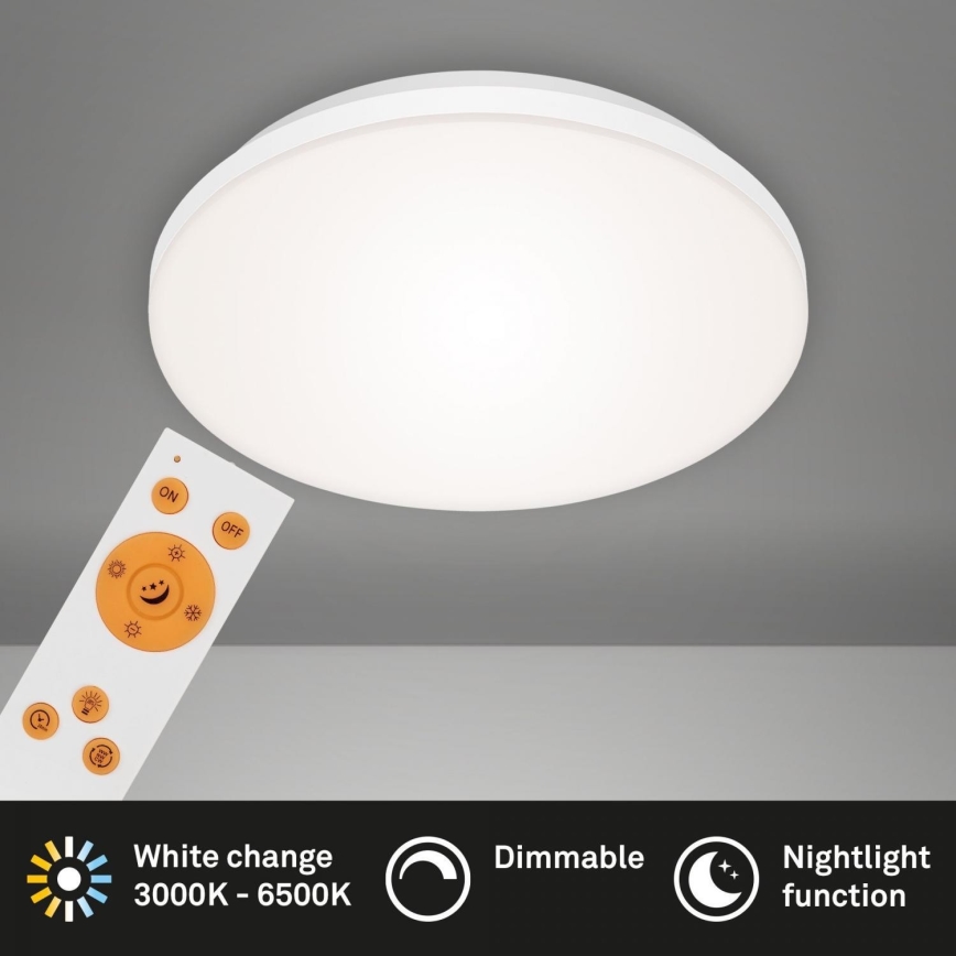 Briloner 7377-016 - LED Pritemdomas lubinis šviestuvas LED/12W/230V 3000-6500K + nuotolinio valdymo pultas
