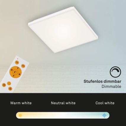 Briloner 7378-016 - LED pritemdoma panelė LED/12W/230V 3000/4000/6500K + nuotolinio valdymo pultas