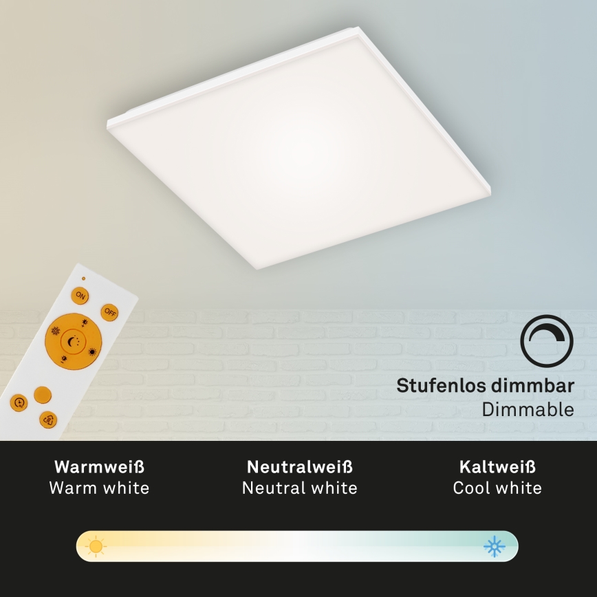Briloner 7378-116 - LED Pritemdomas lubinis šviestuvas FRAMELESS LED/24W/230V 3000-6500K + nuotolinio valdymo pultas