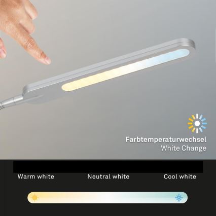 Briloner 7389-014 - LED Pritemdoma lanksti stalinė lempa SERVO LED/8W/230V 3000/4000/6500K