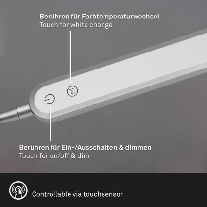 Briloner 7389-014 - LED Pritemdoma lanksti stalinė lempa SERVO LED/8W/230V 3000/4000/6500K