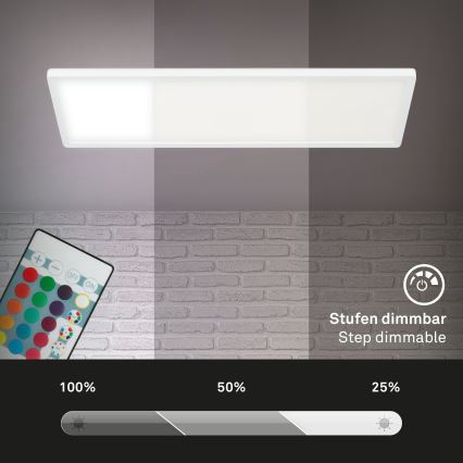 Briloner 7404-016 - LED RGBW reguliuojamas paviršinis LED panelis/22W/230V 4000K + nuotolinis valdymas