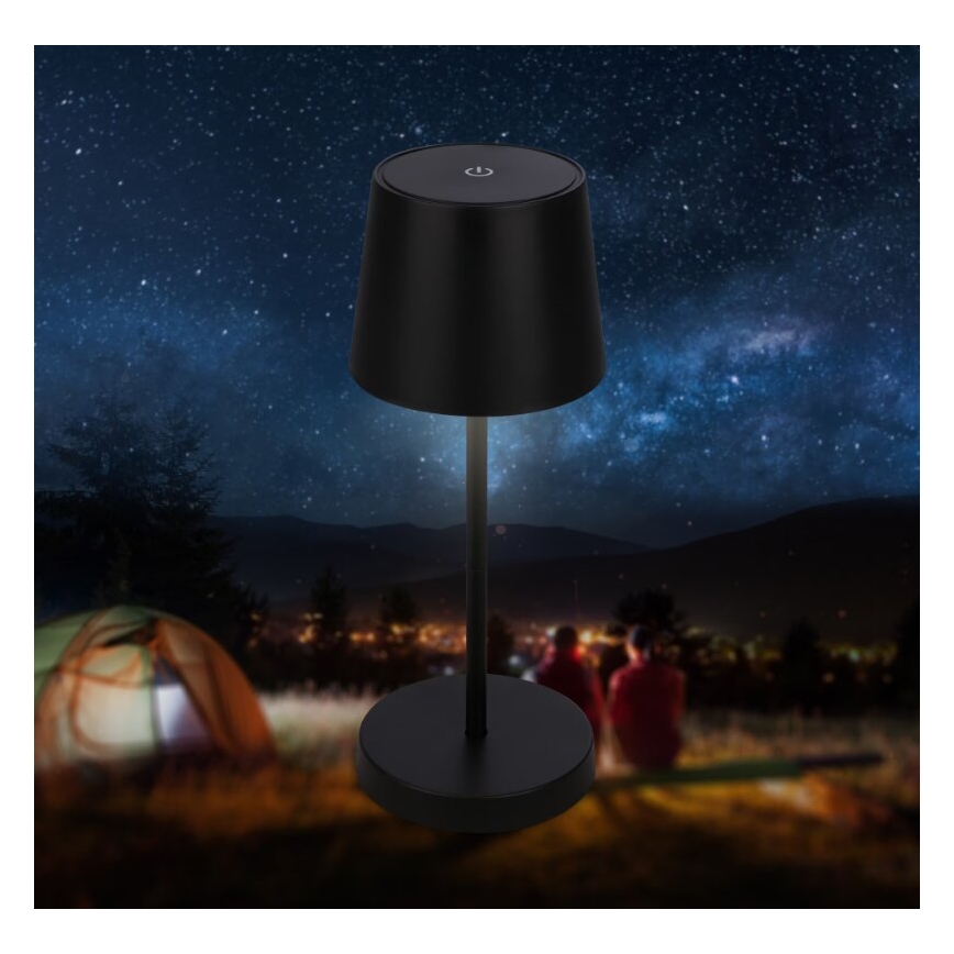 Briloner 7423015 - LED Pritemdomas įkraunamas lauko Stalinis šviestuvas LED/2,6W/5V IP44 2000 mAh juoda