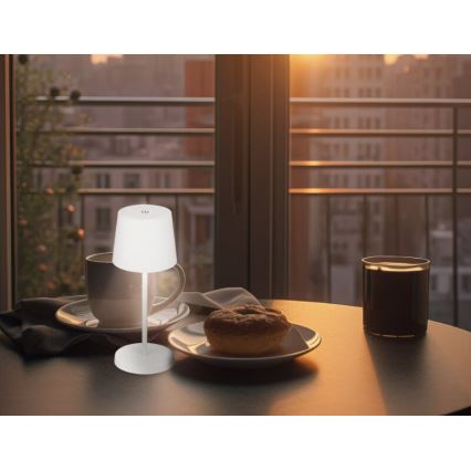 Briloner 7423016 - LED reguliuojama įkraunama lauko stalinė lempa LED/2,6W/5V 2000mAh IP44 balta