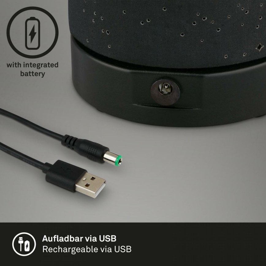 Briloner 7449-015 - LED Pritemdomas lauko jutiklinė lempa STARRY SKY LED/3W/5V IP44 juoda