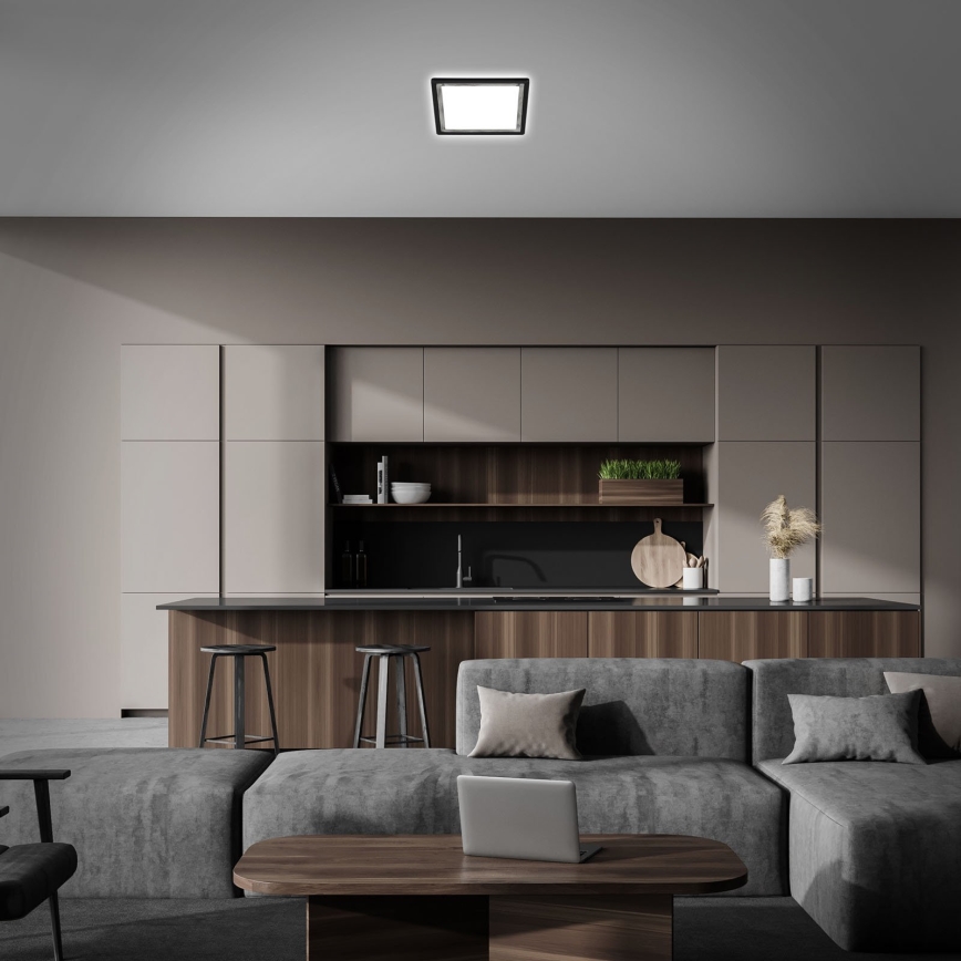 Briloner 7457-414 - LED lubinis šviestuvas SLIM LED/18W/230V 4000K 29x29 cm juodas