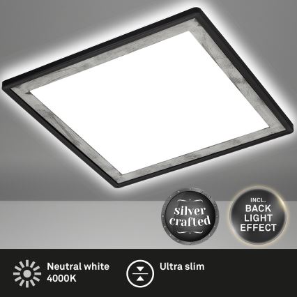 Briloner 7457-414 - LED lubinis šviestuvas SLIM LED/18W/230V 4000K 29x29 cm juodas
