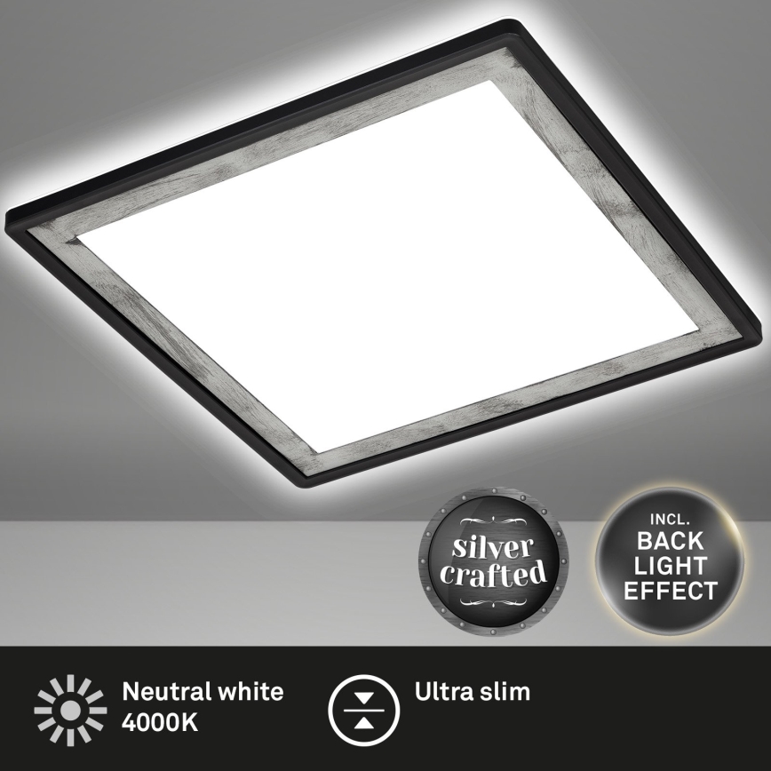 Briloner 7457-414 - LED lubinis šviestuvas SLIM LED/18W/230V 4000K 29x29 cm juodas