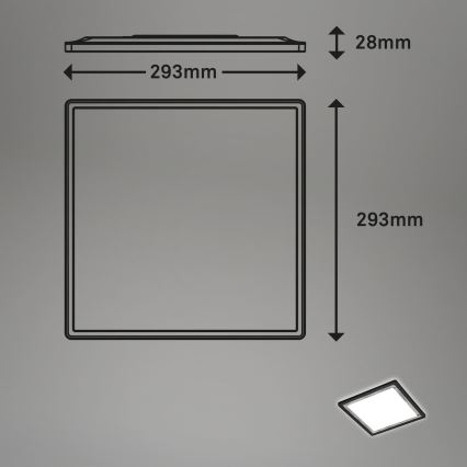 Briloner 7457-414 - LED lubinis šviestuvas SLIM LED/18W/230V 4000K 29x29 cm juodas