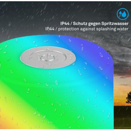 Briloner 7462014 - LED RGB Įkraunamas lauko Stalinis šviestuvas LED/1,5W/5V IP44 1200 mAh matinis chromas