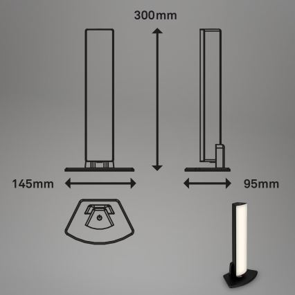 Briloner 7474-015 - LED Pritemdomas jutiklinis įkraunamas lauko Stalinis šviestuvas 2in1 LED/7W/5V 2x2200 mAh USB 3000K IP44 juoda