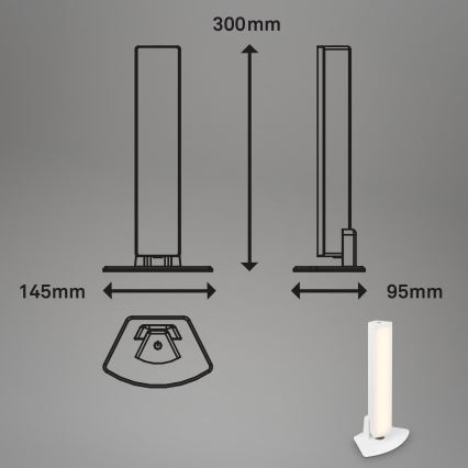 Briloner 7474-016 - LED Pritemdomas jutiklinis įkraunamas lauko Stalinis šviestuvas 2in1 LED/7W/5V 2x2200 mAh USB 3000K IP44 balta