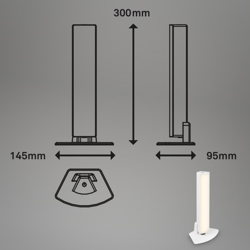Briloner 7474-016 - LED Pritemdomas jutiklinis įkraunamas lauko Stalinis šviestuvas 2in1 LED/7W/5V 2x2200 mAh USB 3000K IP44 balta