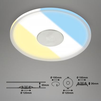 Briloner 7480019 - LED vonios įleidžiamas šviestuvas LED/6W/230V 3000/4000/6500K IP44 balta