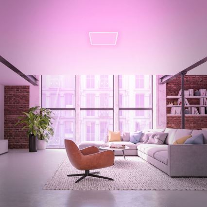 Briloner 7491-016 - Išmanusis LED RGBW dimeriuojamas lubinis šviestuvas LED/22W/230V 4000K 42x42 cm Wi-Fi Tuya + nuotolinis valdymas