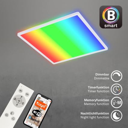 Briloner 7491-016 - Išmanusis LED RGBW dimeriuojamas lubinis šviestuvas LED/22W/230V 4000K 42x42 cm Wi-Fi Tuya + nuotolinis valdymas