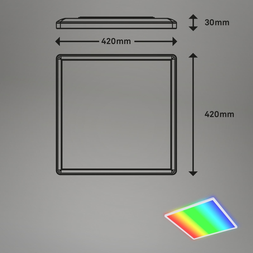 Briloner 7491-016 - Išmanusis LED RGBW dimeriuojamas lubinis šviestuvas LED/22W/230V 4000K 42x42 cm Wi-Fi Tuya + nuotolinis valdymas