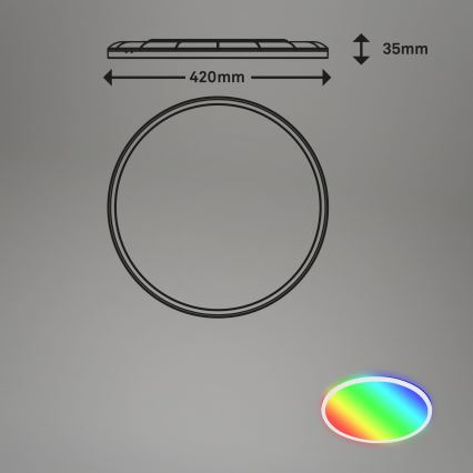 Briloner 7494016 - LED RGBW dimeriuojamas SMART lubinis šviestuvas LED/22W/230V 4000K skersm. 42 cm Wi-Fi Tuya + nuotolinis valdymas