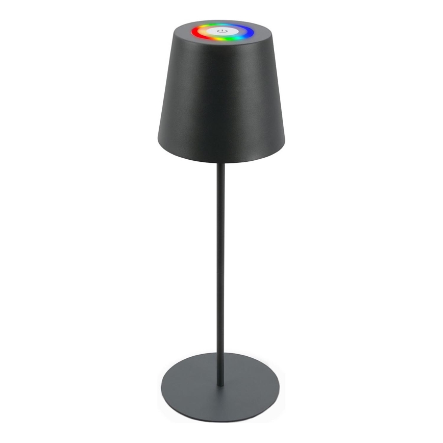 Briloner 7507015 - LED RGB Pritemdoma įkraunama lauko stalinė lempa 2in1 LED/2,5W/5V IP44 antracitas