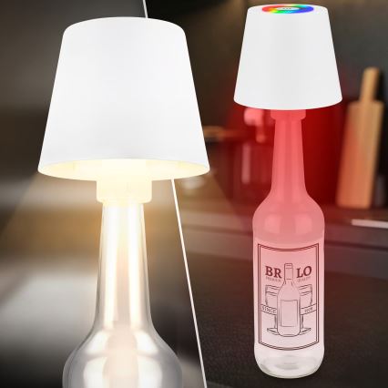 Briloner 7510016 - LED RGBW dimeriuojamas lauko įkraunamas stalinis šviestuvas CALIDA LED/2,5W/5V IP44 1200 mAh balta